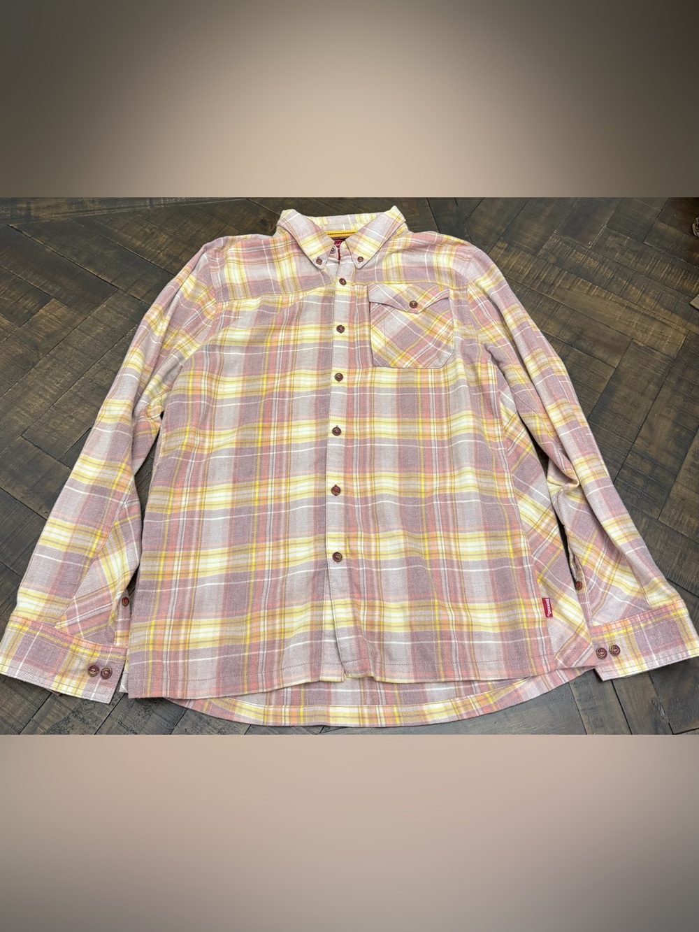 Browning Plaid Button-Down Shirt in Mauve and Yellow